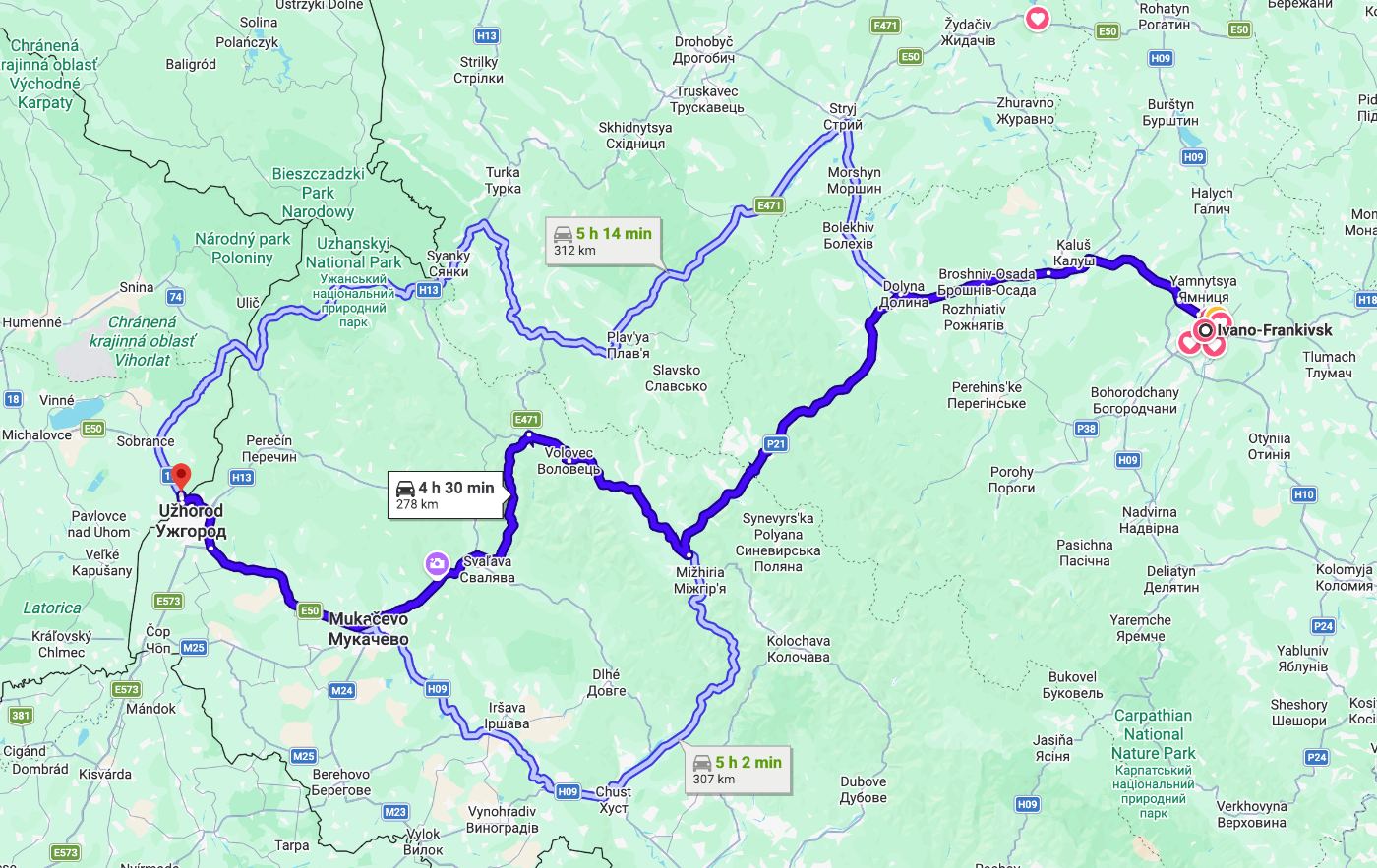 Trasa Užhorod – Ivano-Frankivsk